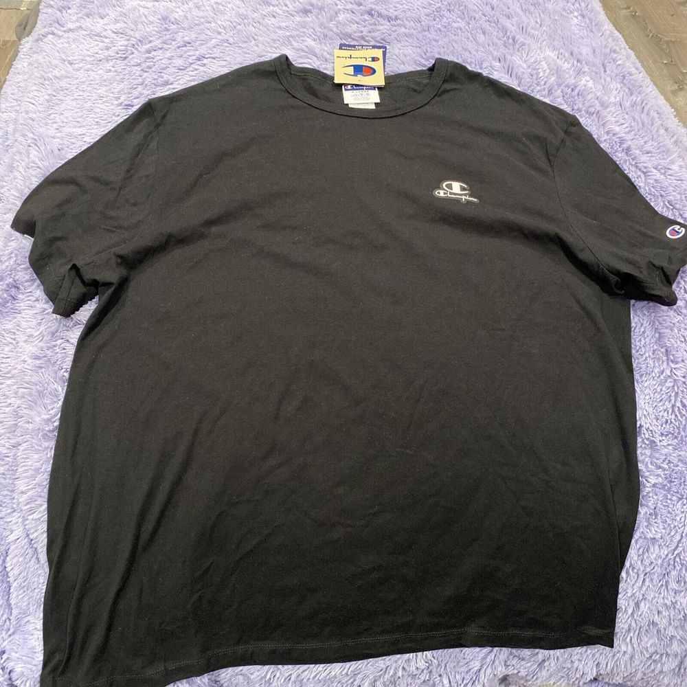 Champion T Shirt Mens Size XL Black Short Sleeve Athletic Crew Neck